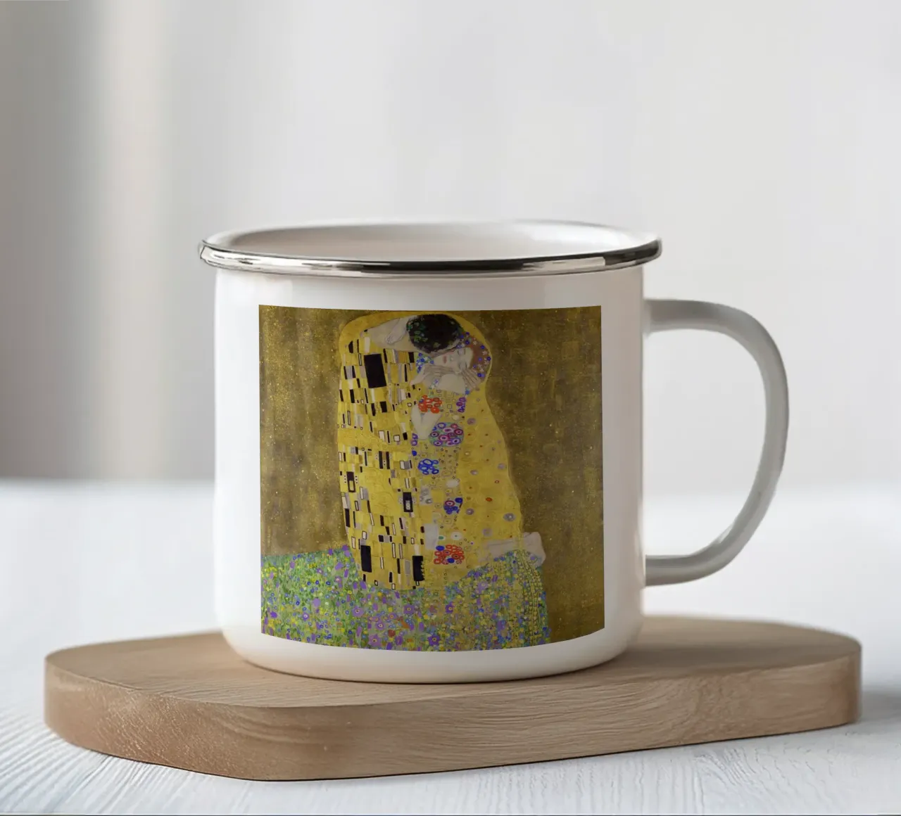Il bacio (1907-1908) di Gustav Klimt tazza in smalto da Gustav Klimt ART Prints
