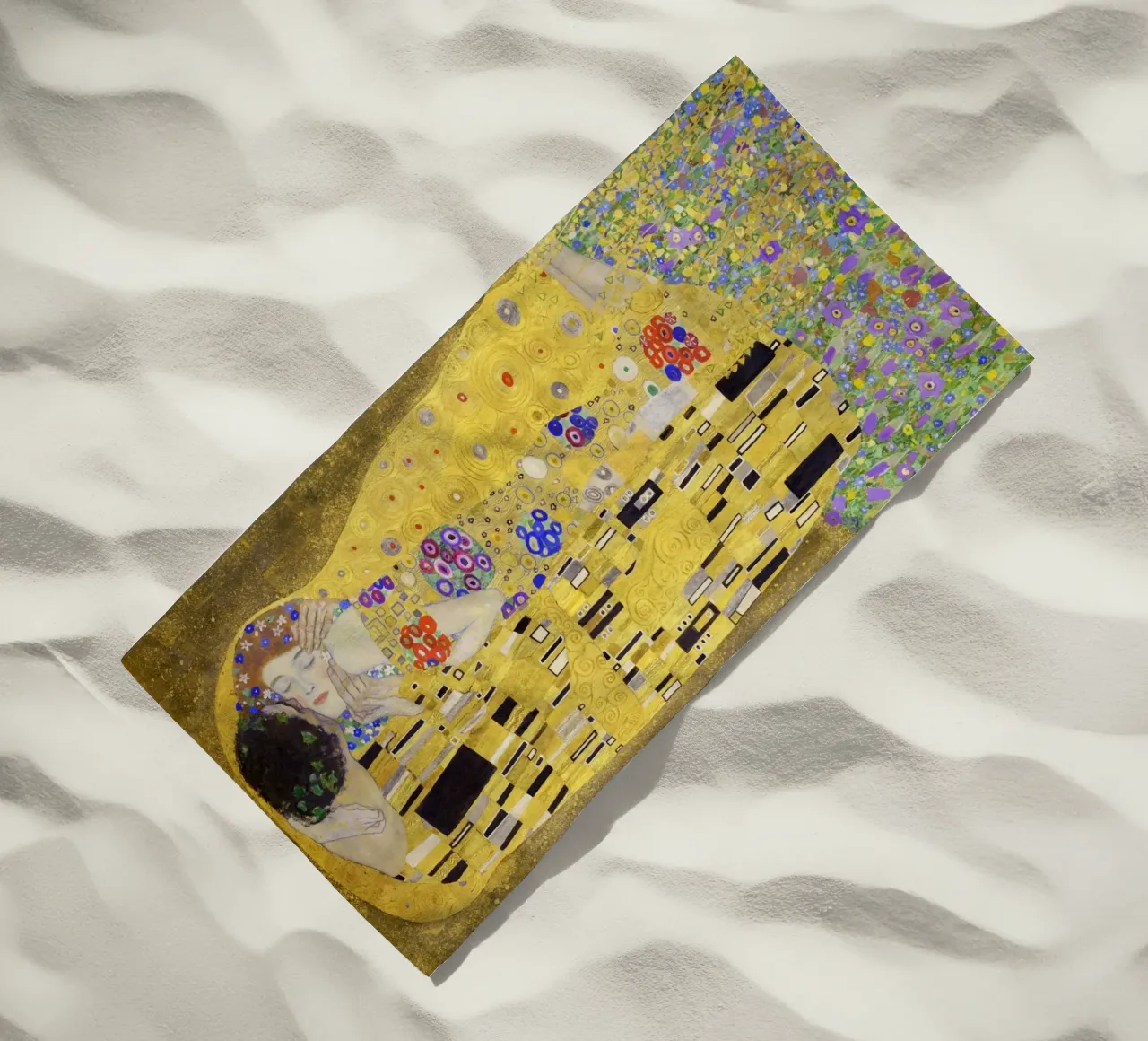 The Kiss (1907-1908) by Gustav Klimt beach towel by Gustav Klimt ART Prints