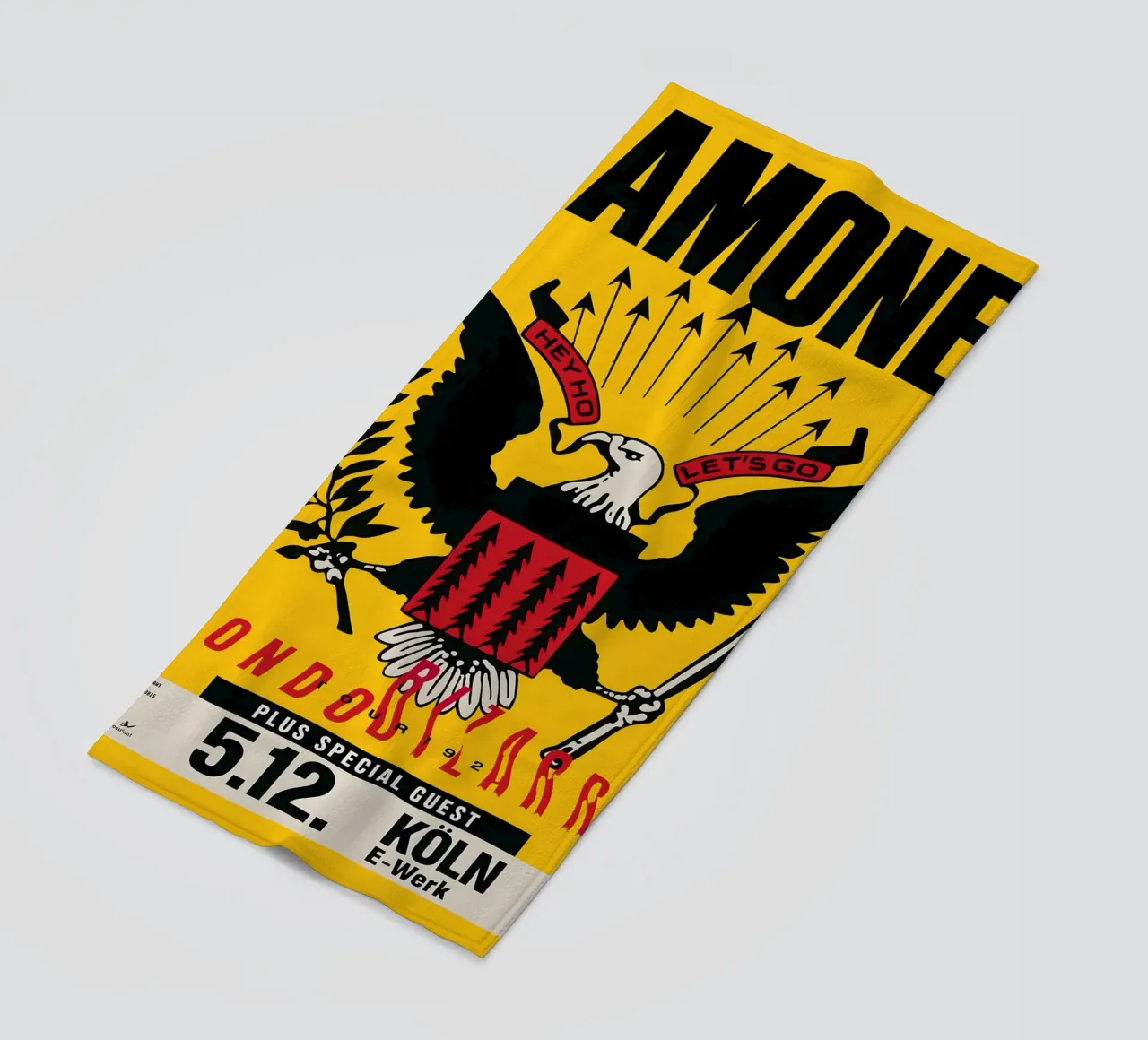 The Ramones Signed 1992 German Concert beach towel by DGUnder