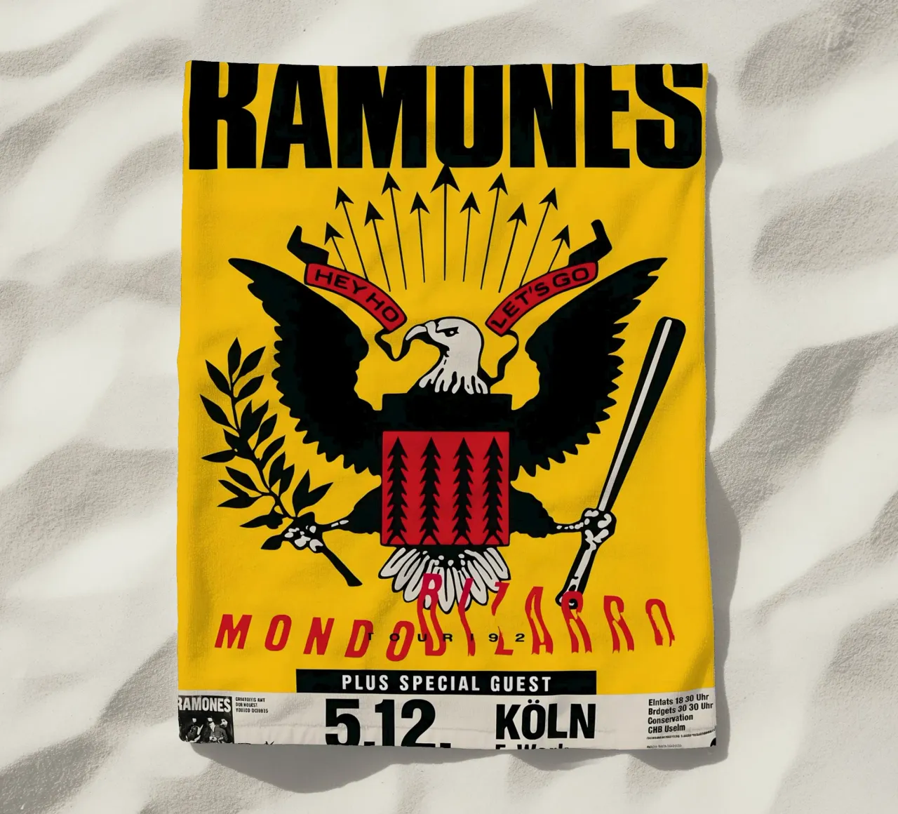 The Ramones Signed 1992 German Concert beach towel by DGUnder