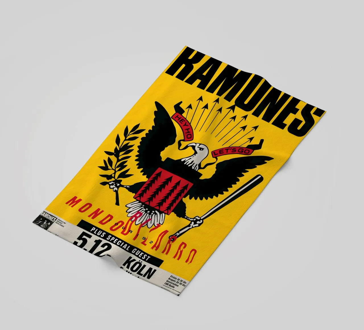 The Ramones Signed 1992 German Concert beach towel by DGUnder