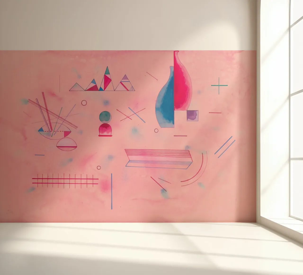 Stokken vasthouden (Sticks / De Roos) van Wassily Kandinsky fotobehang van Art History
