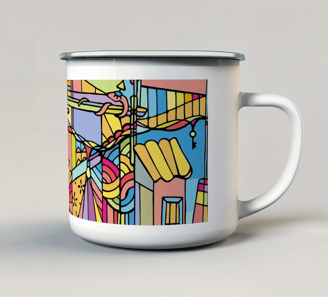 Street III enamel mug by Ninhol