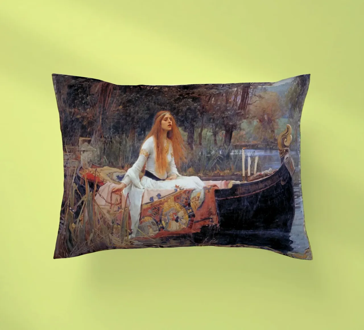 The Lady of Shalott by John William Waterhouse (1888) decorative cushion by Art History