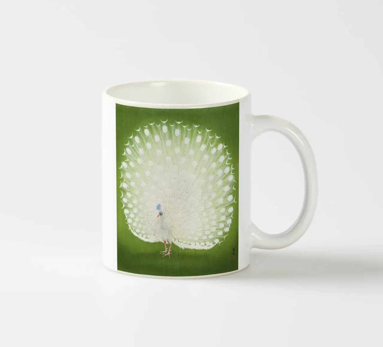 Peacock (1925–1936) by Ohara Koson ceramic mug by Art History