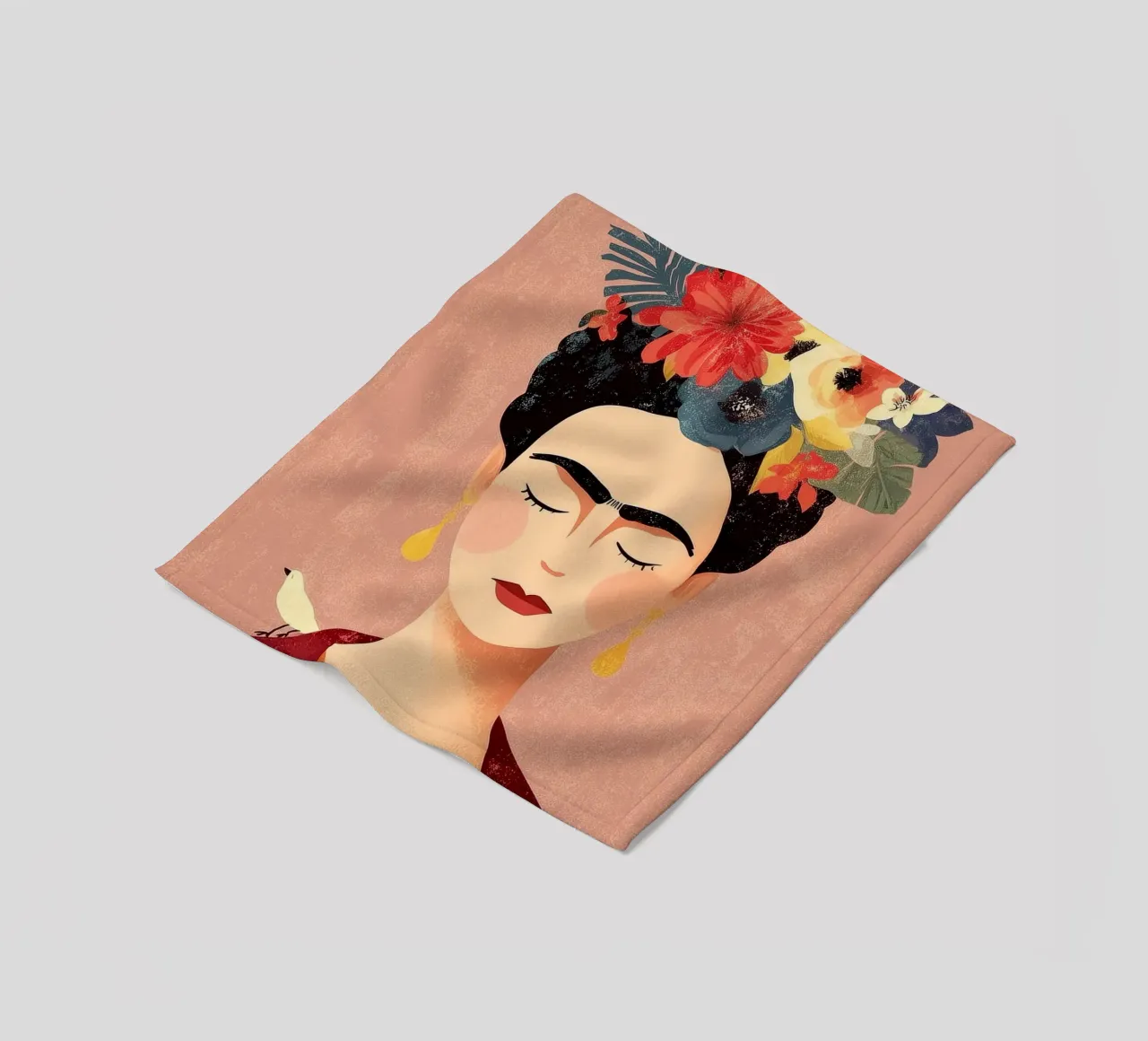 Frida y las Flores coperta in pile da Clara August