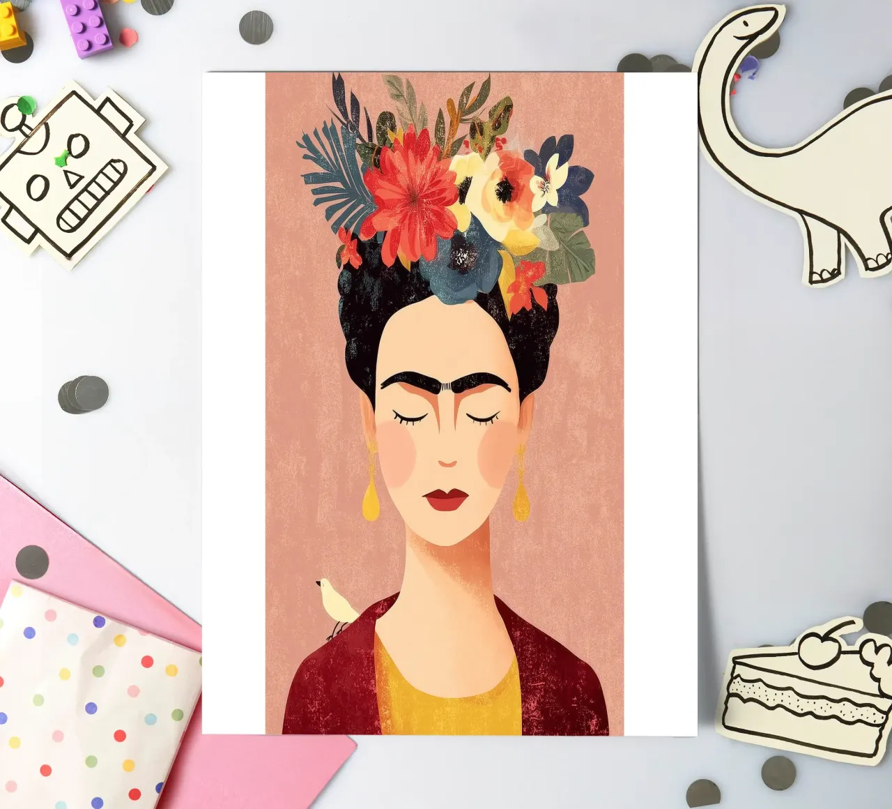Frida y las Flores sticker sheet by Clara August