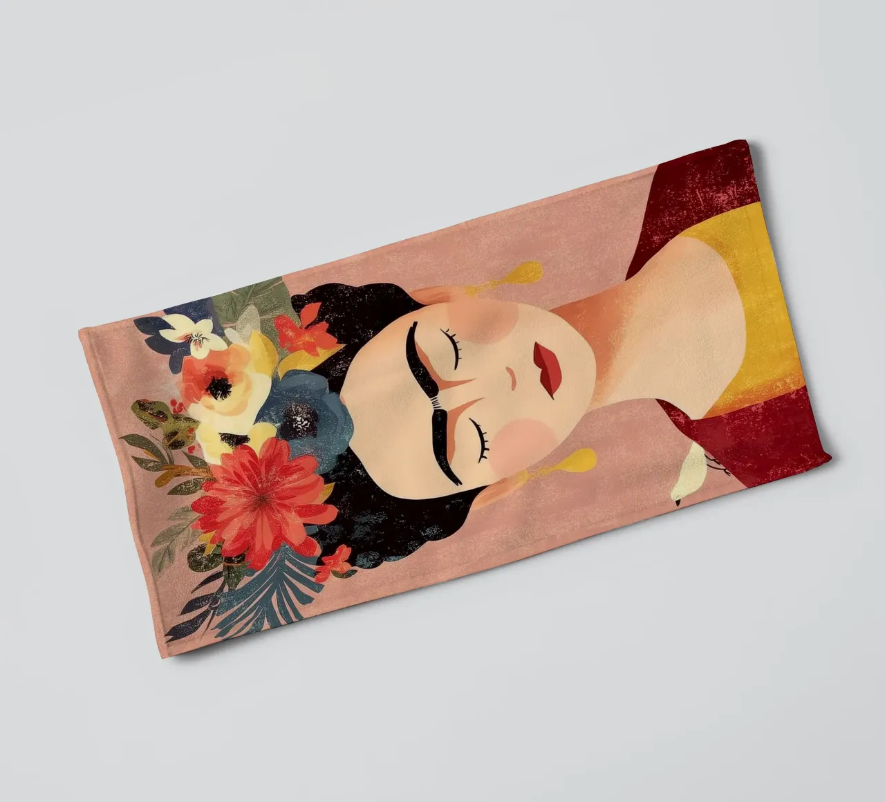 Frida y las Flores towel by Clara August