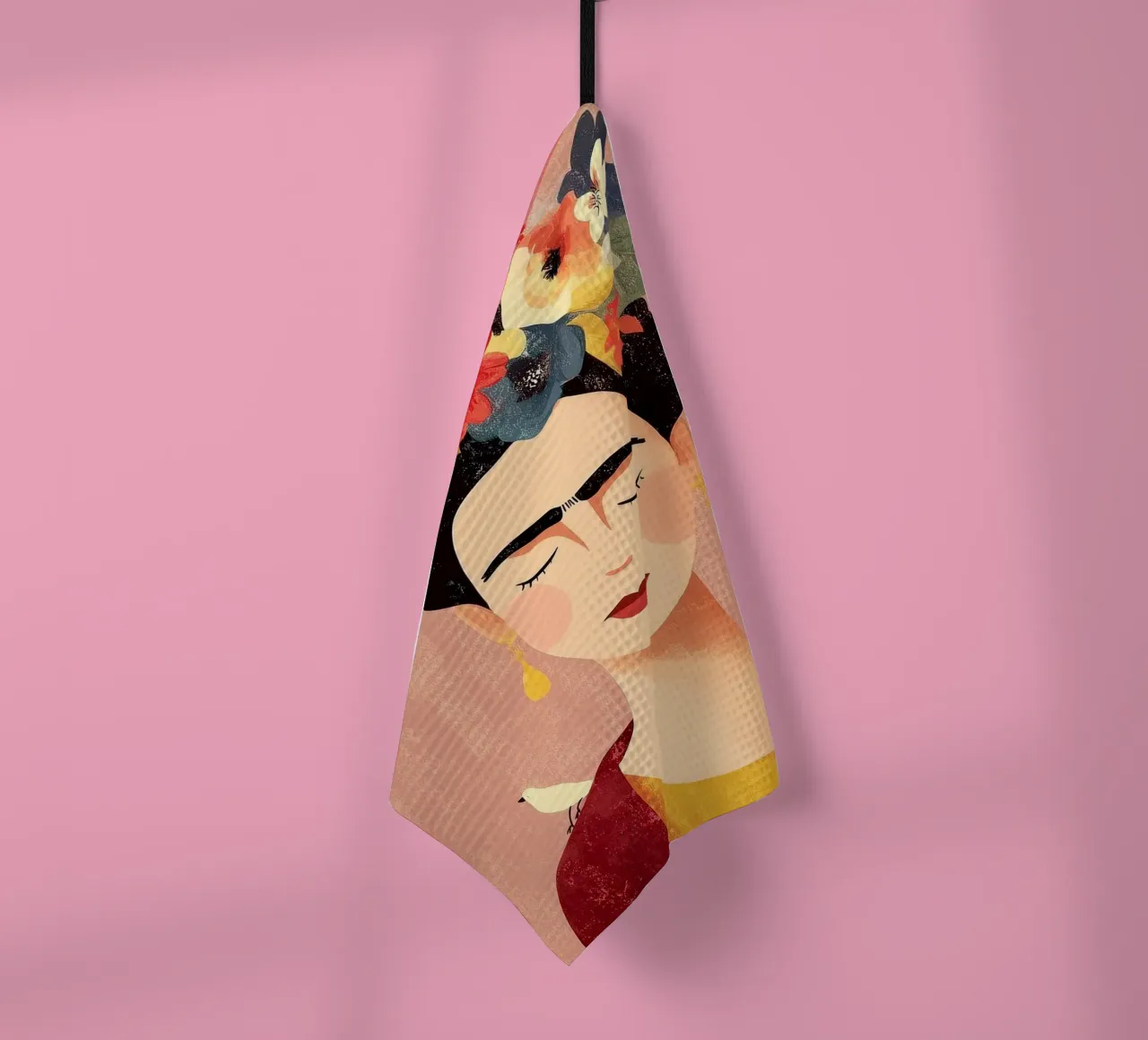 Frida y las Flores tea towel by Clara August