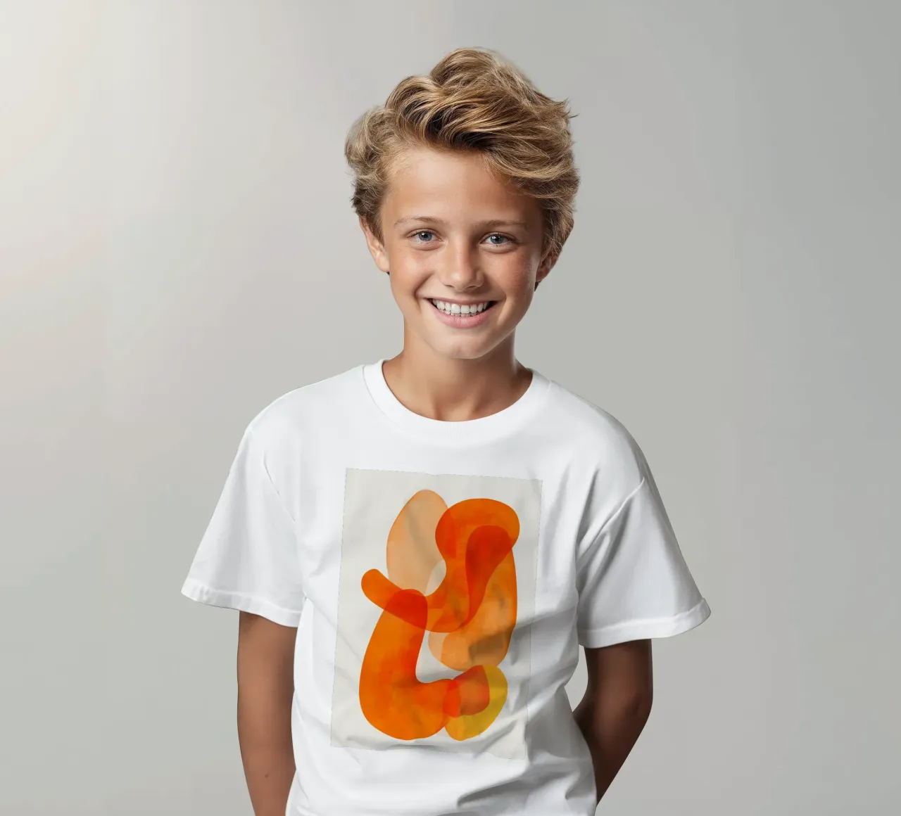 Abstract Orange Flow II t-shirt bambini da Clara August