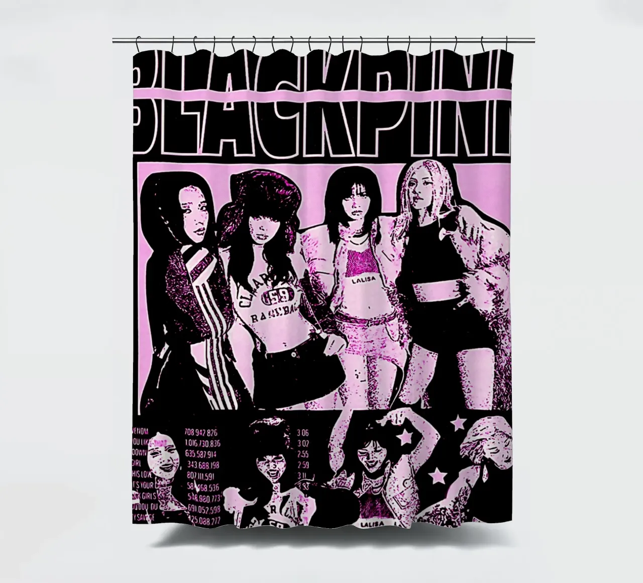 Blackpink 5 shower curtain by music soul