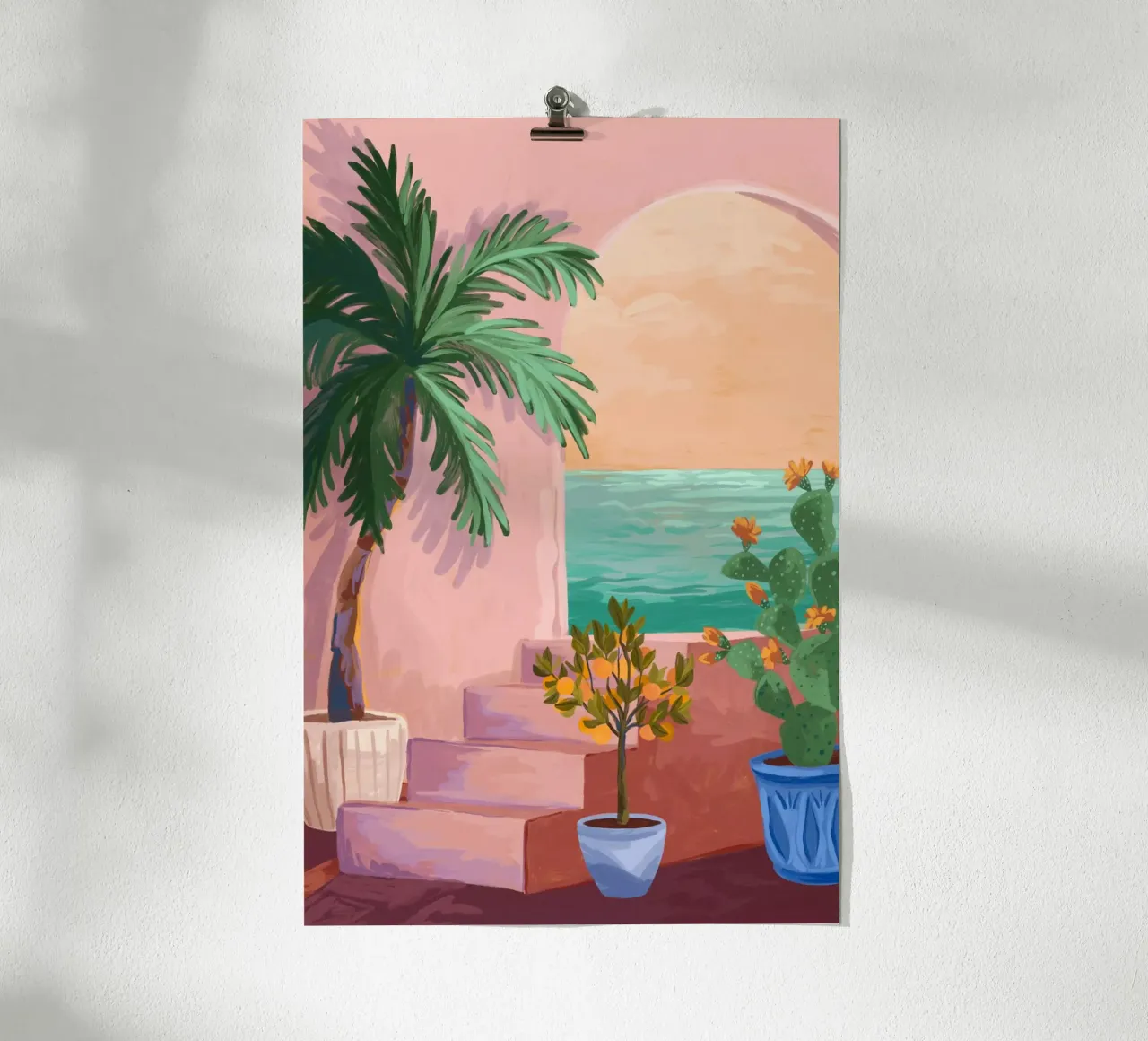 Stairway to Paradise poster con telaio in alluminio da Goed Blauw
