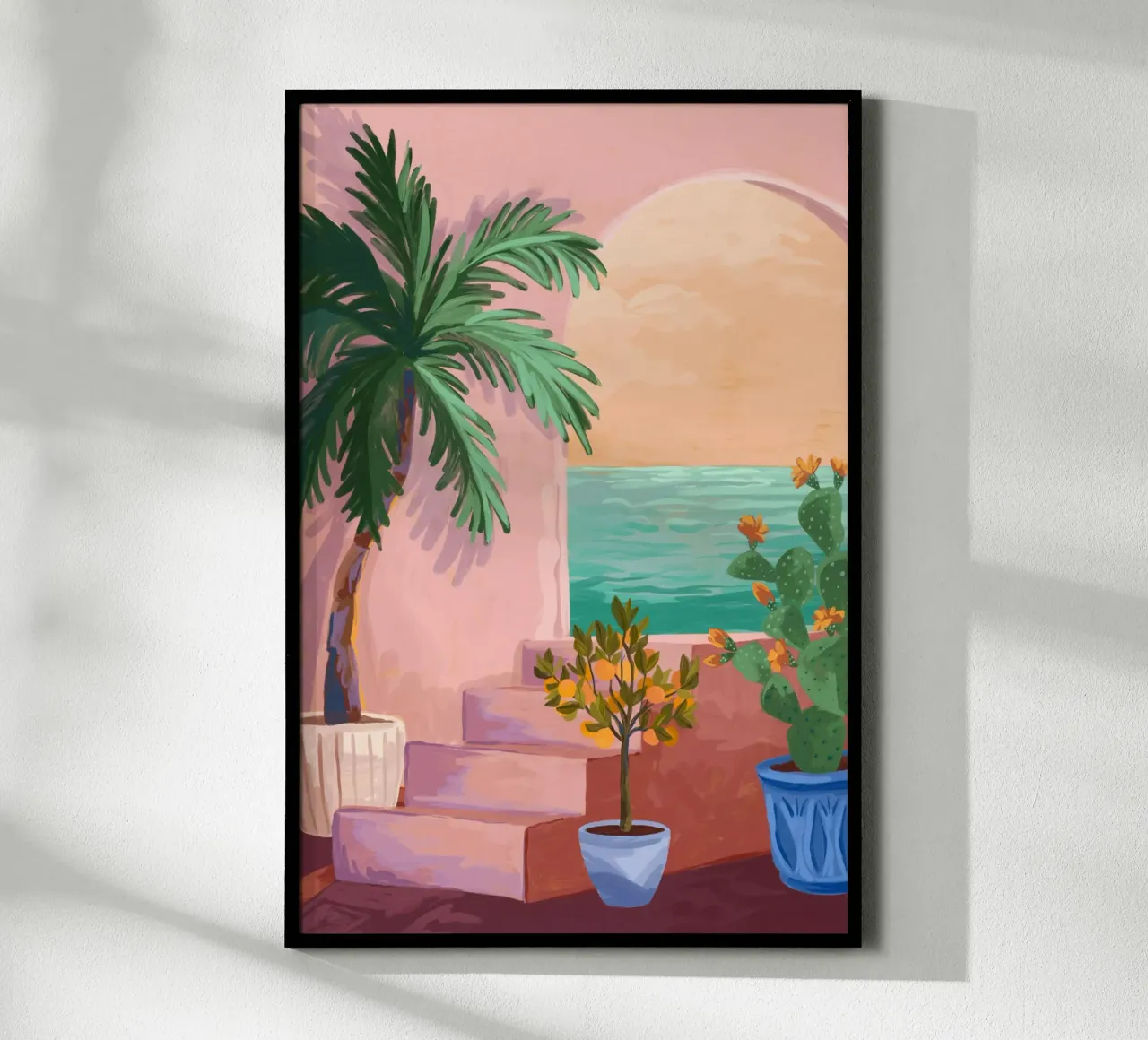 Stairway to Paradise poster con telaio in alluminio da Goed Blauw