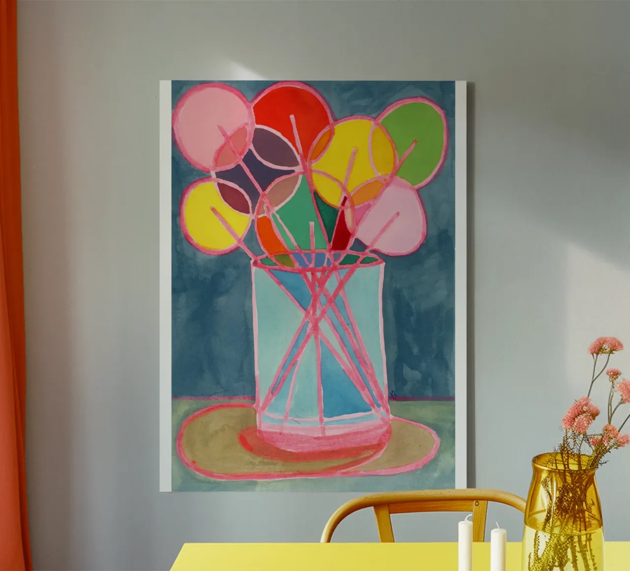 bunter Strauss Lollis canvas by Nica Colorie