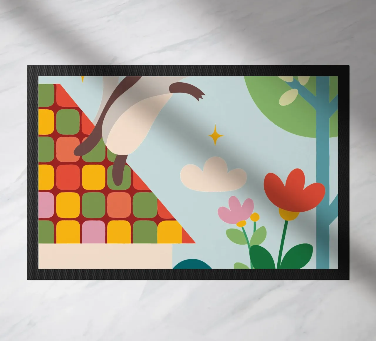 De eekhoorn springt deurmat van CUTE ANIMALS