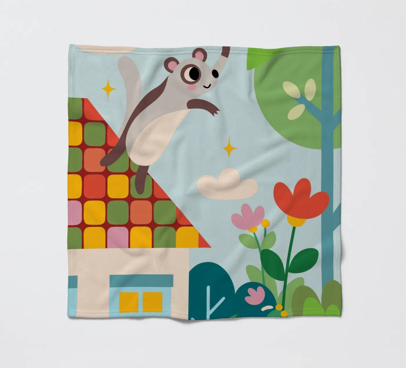 Das Eichhörnchen springt Fleecedecke von CUTE ANIMALS