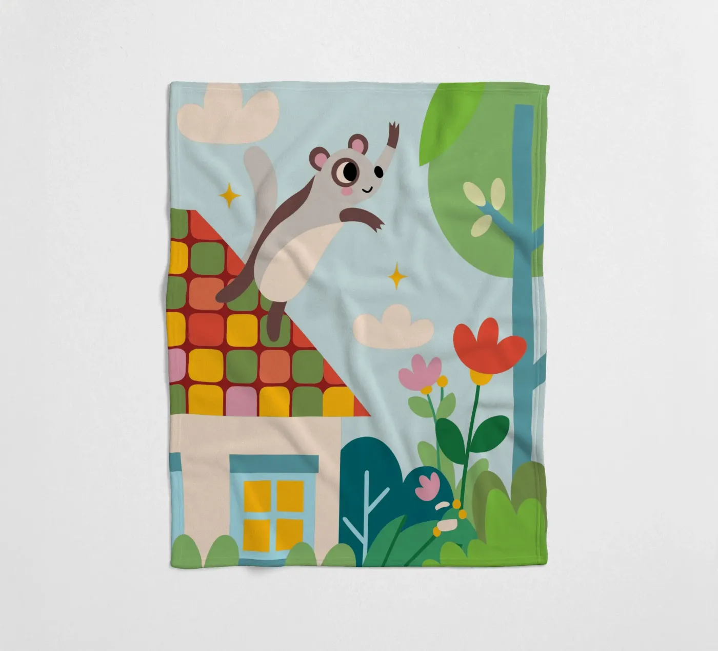 Das Eichhörnchen springt Fleecedecke von CUTE ANIMALS