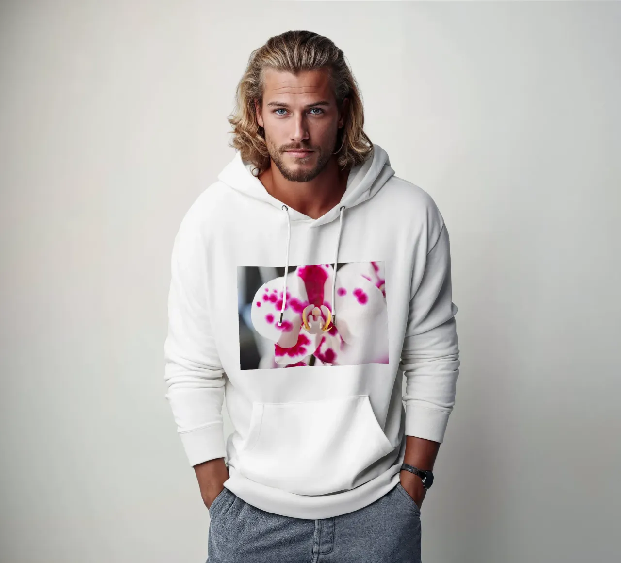 Orchidea #6 felpa con cappuccio da rafael campezato