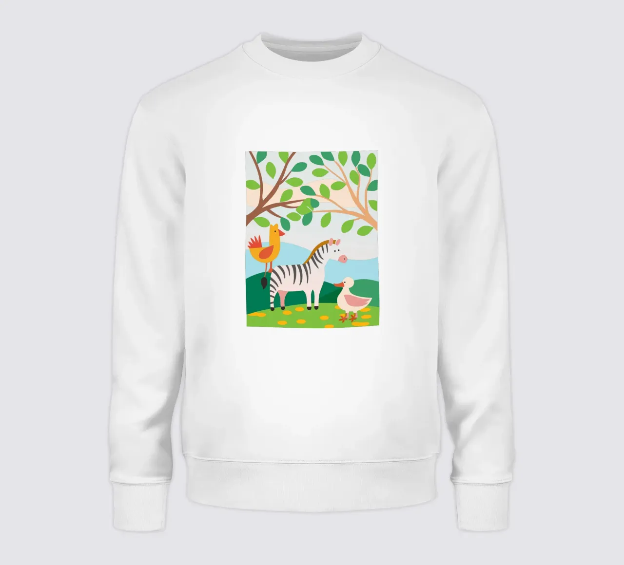 Zebra Chicken and Duck sweatshirt by CUTE ANIMALS