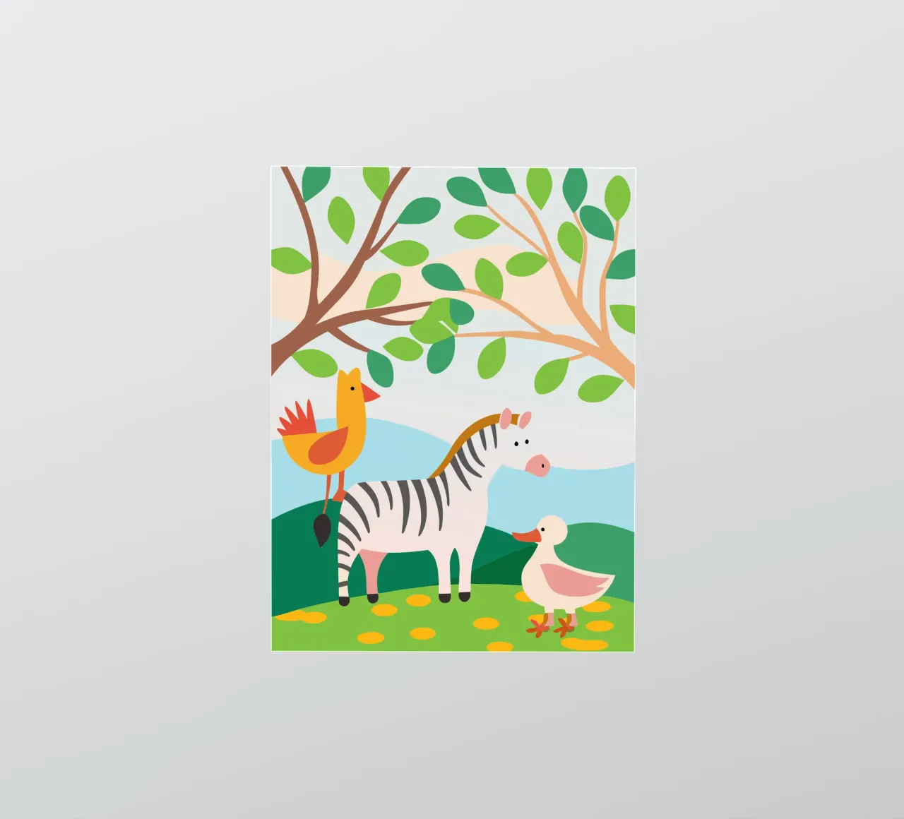 Zebra Chicken and Duck sticker by CUTE ANIMALS