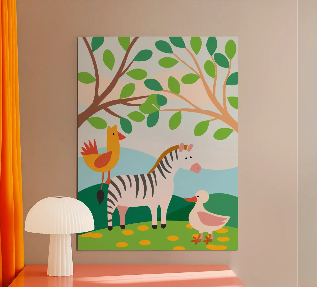 Poulet et canard zébrés poster de CUTE ANIMALS