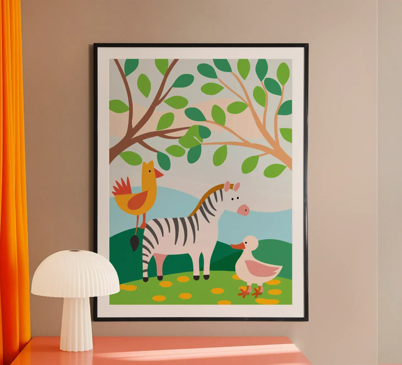 Poulet et canard zébrés poster de CUTE ANIMALS