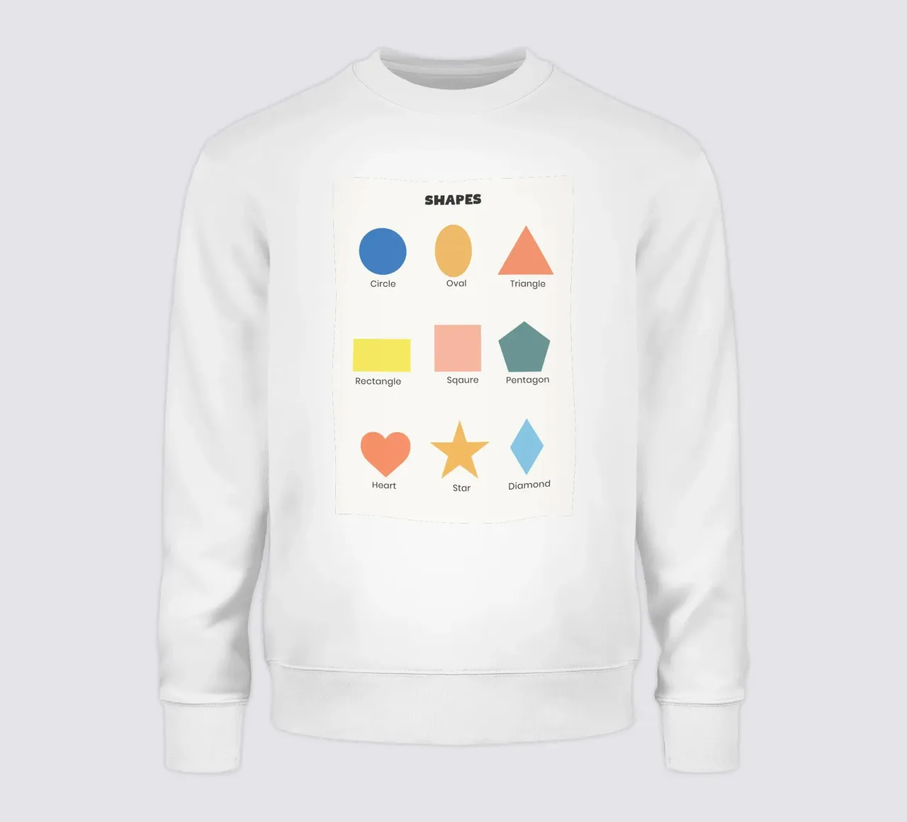 Colorful Basic Shapes Chart for Kids felpa da Attaboy Dsgn