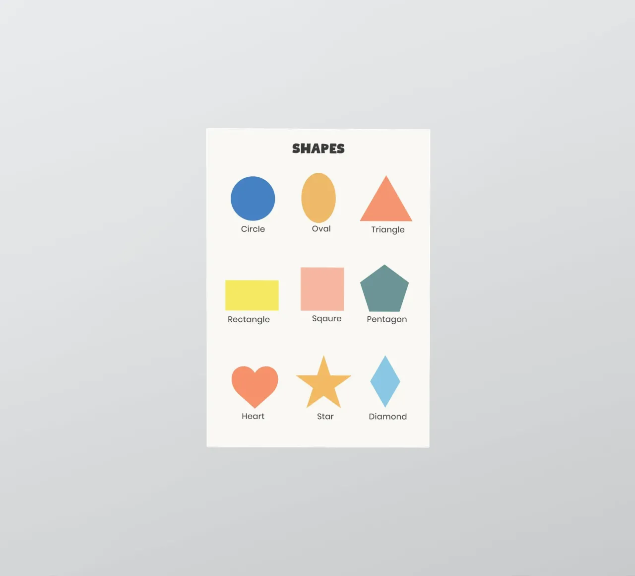 Colorful Basic Shapes Chart for Kids adesivo da Attaboy Dsgn