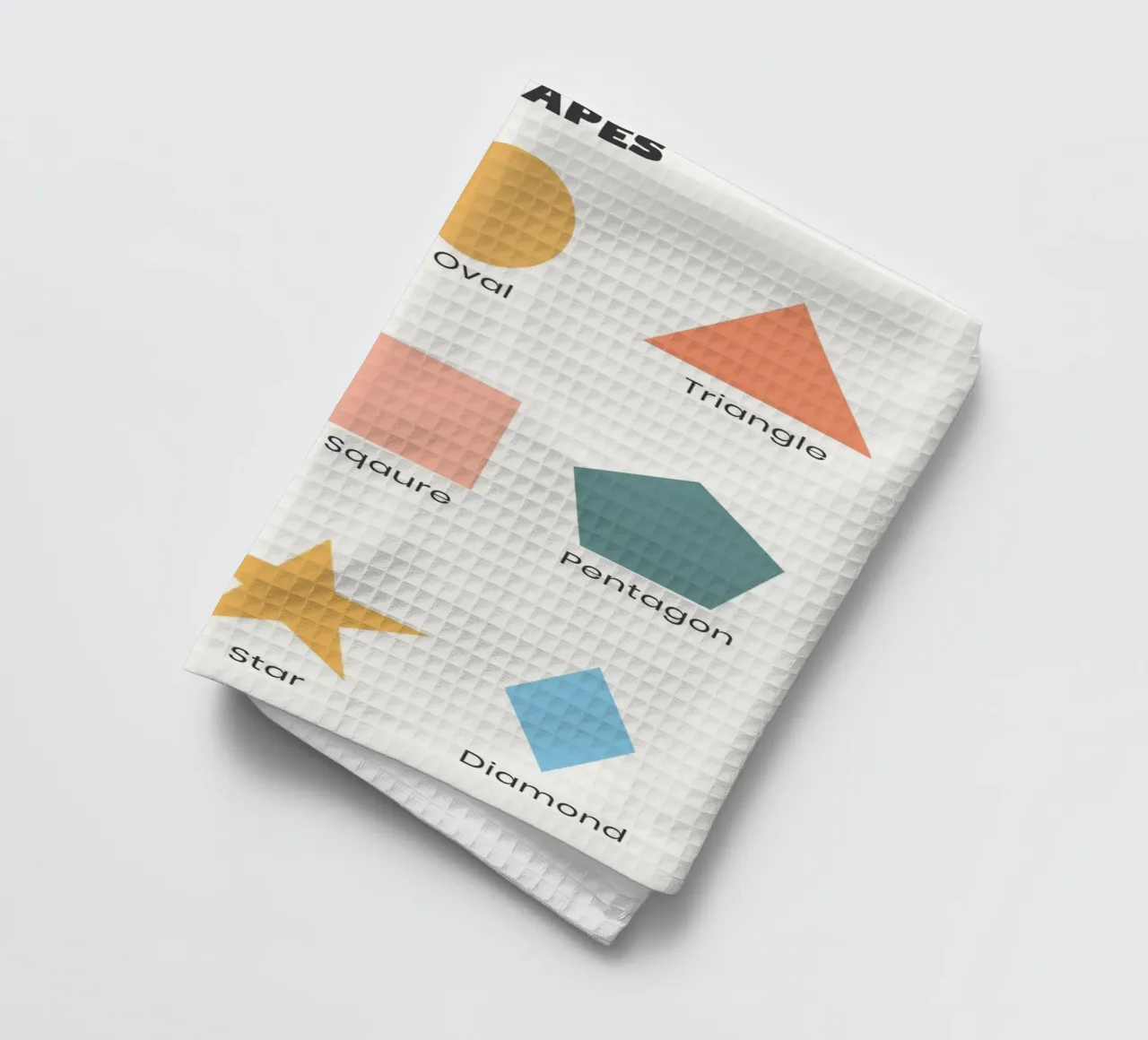 Colorful Basic Shapes Chart for Kids canovaccio da cucina da Attaboy Dsgn