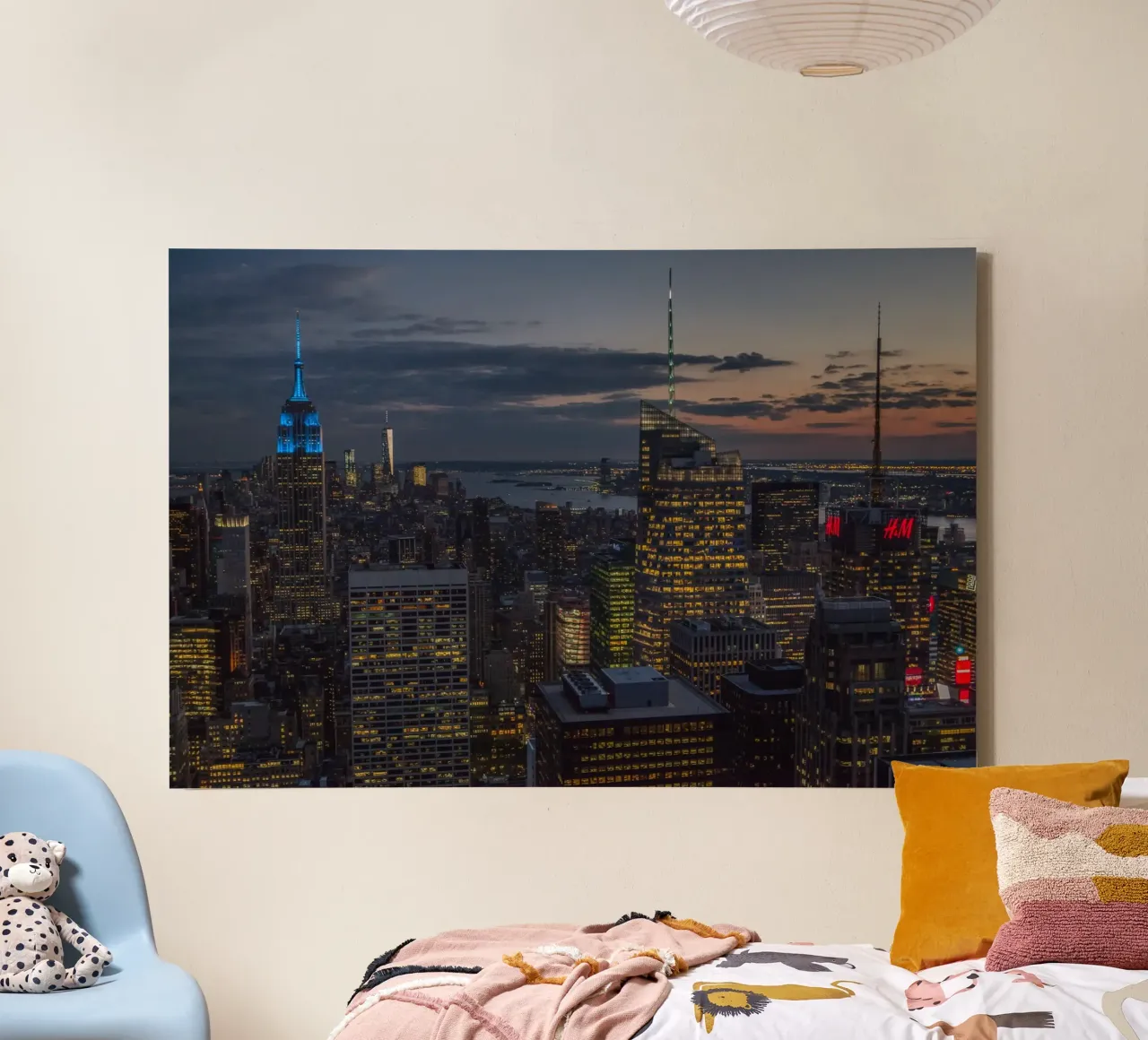 Skyline al crepuscolo, New York tela da Wanderlust Vibes