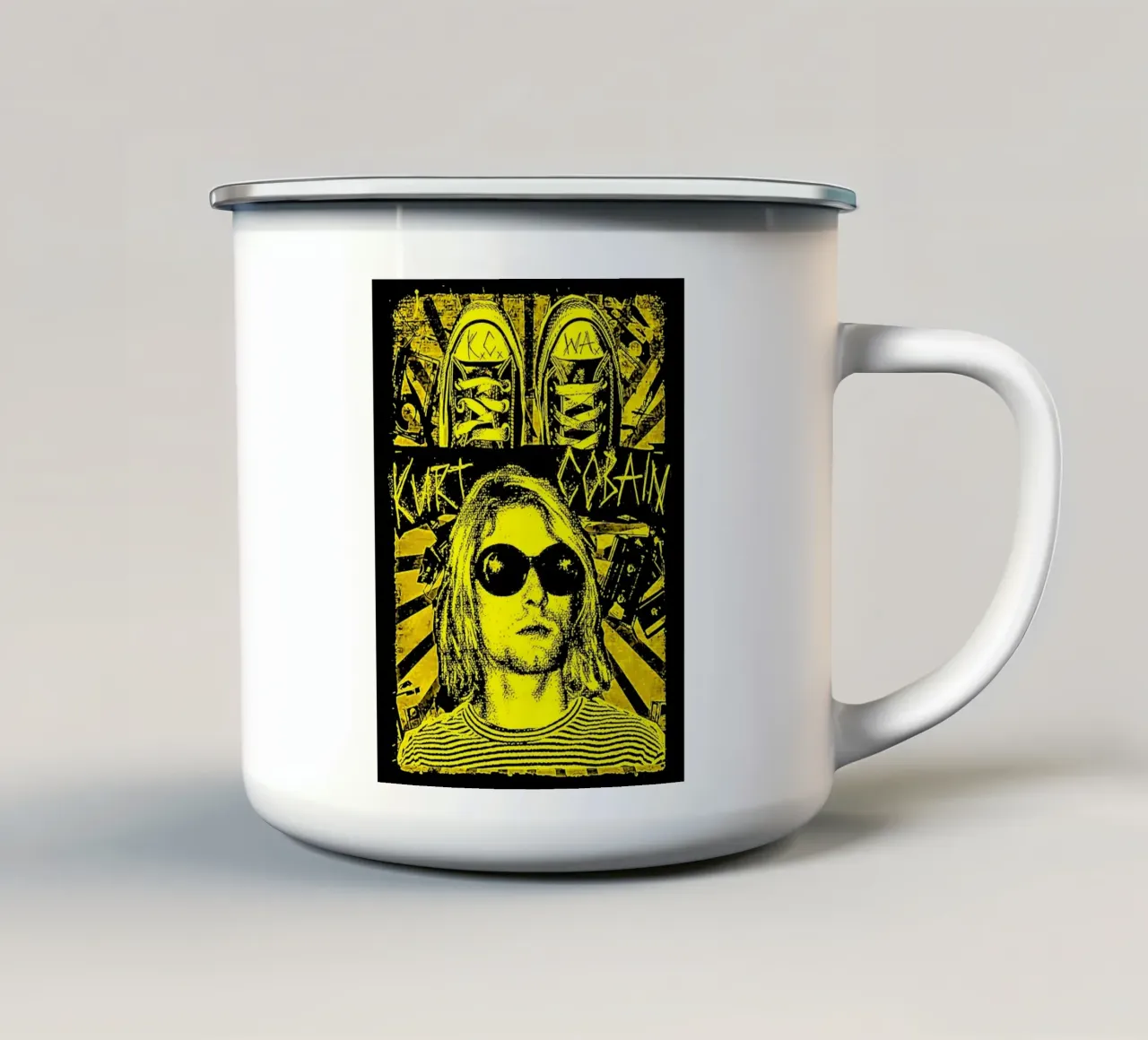 arte grunge dei nirvana tazza in smalto da music soul
