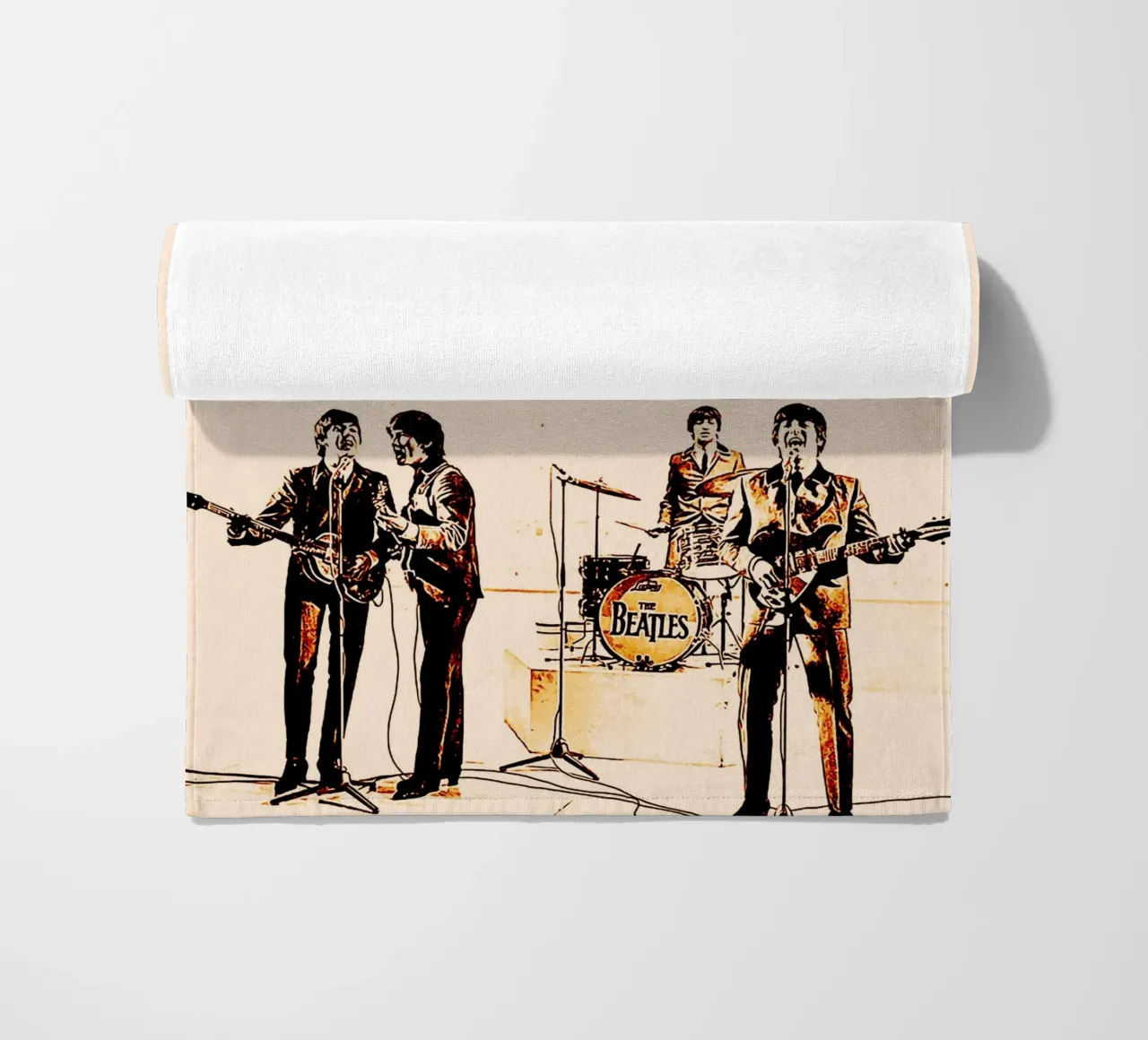 I Beatles, gruppo musicale britpop telo mare da music soul