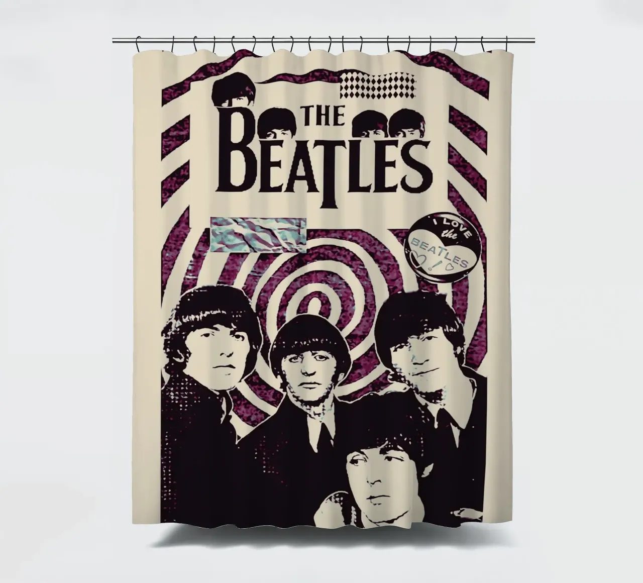The Beatles britpop band music 3 shower curtain by music soul