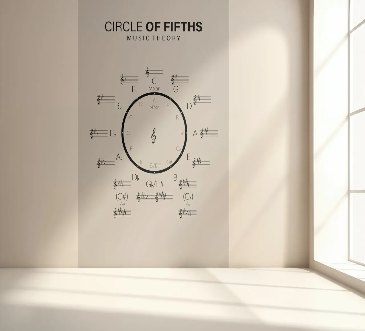 Circle of Fifths Music Theory Wheel photo wallpaper by Attaboy Dsgn