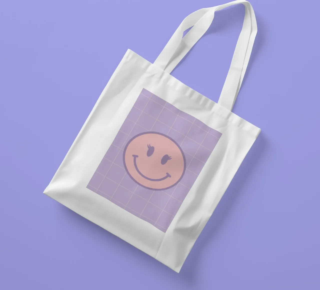 Pink Smiley Face borsa in juta da Attaboy Dsgn