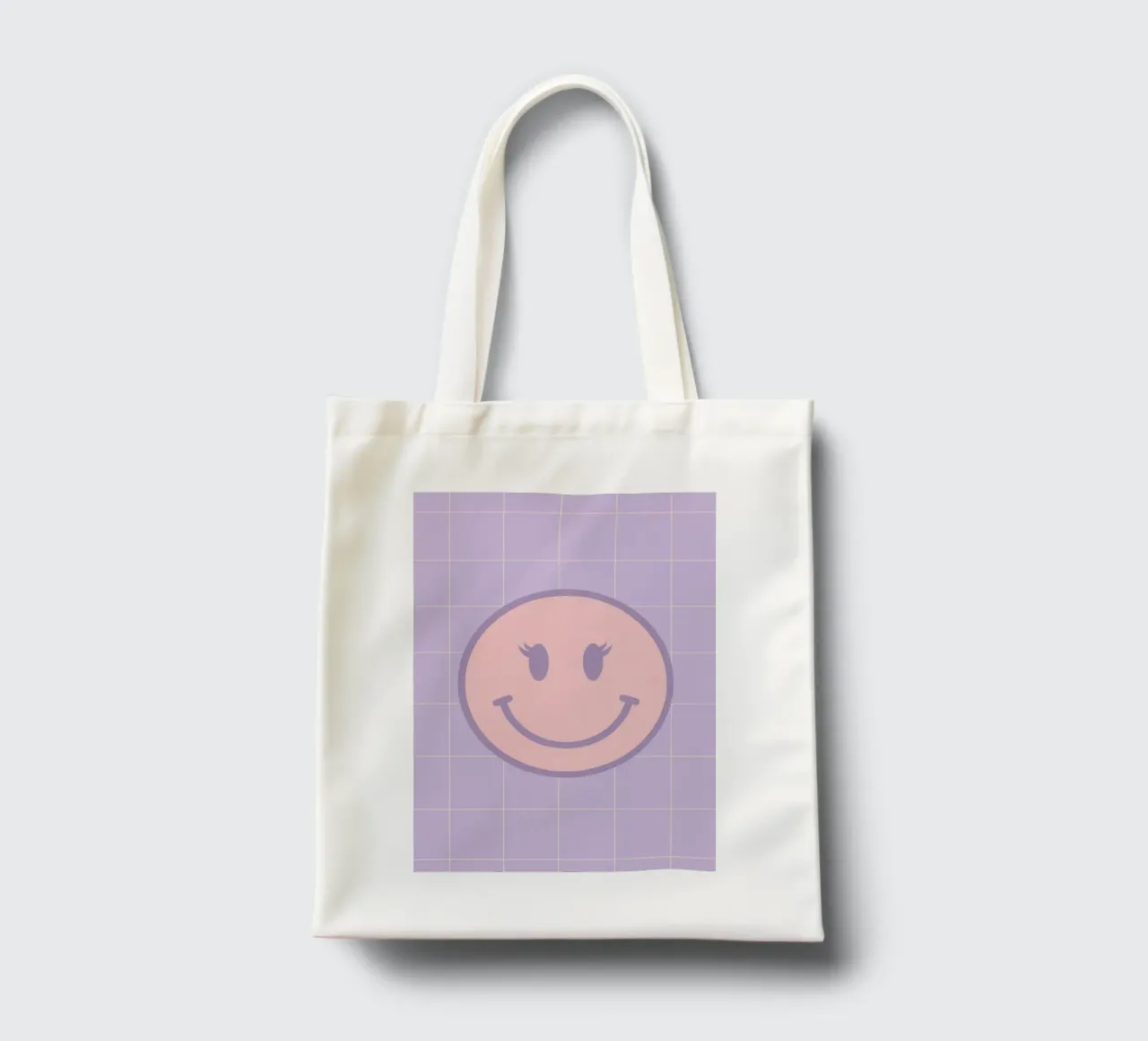 Pink Smiley Face borsa in juta da Attaboy Dsgn