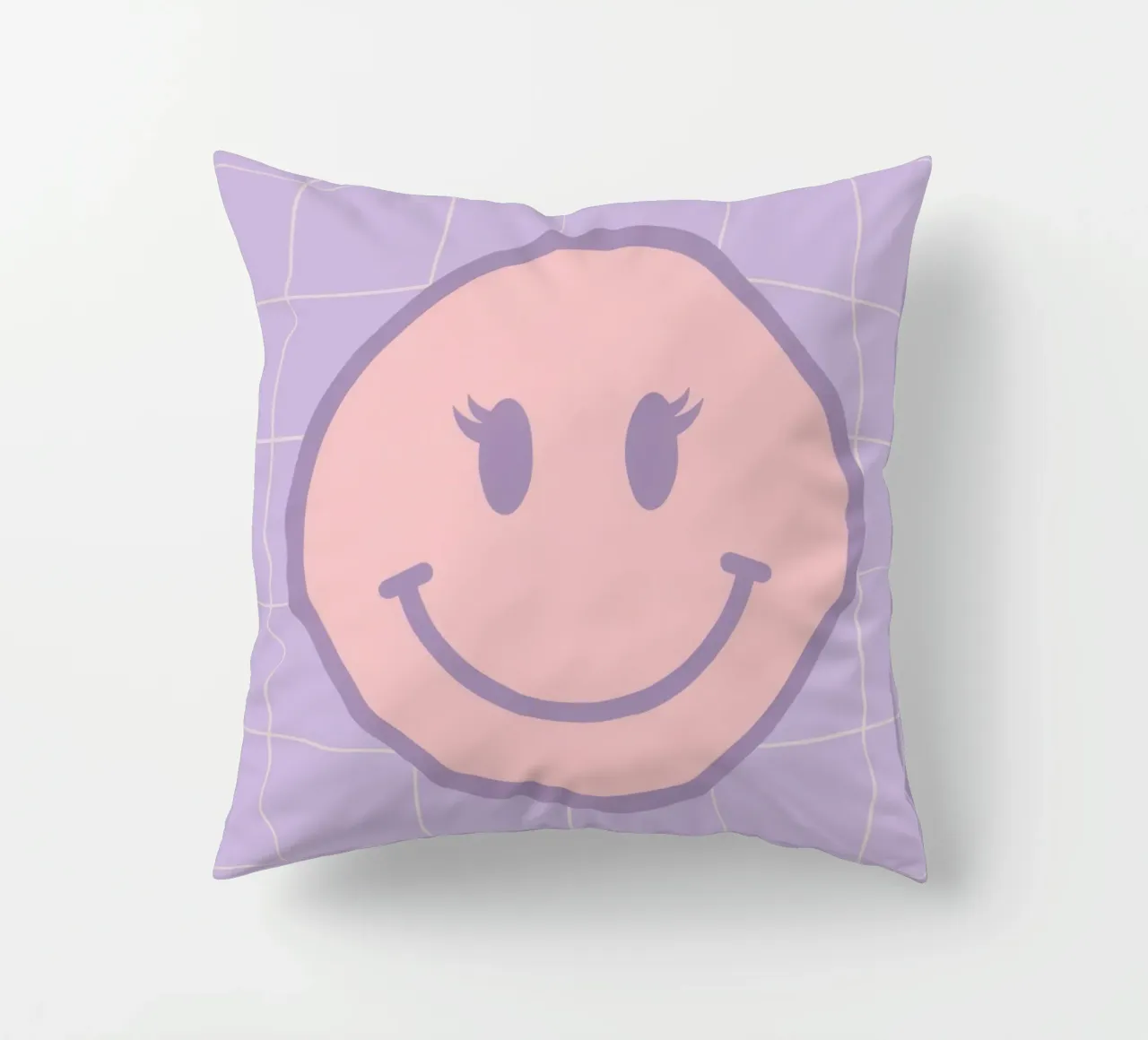 Pink Smiley Face cuscino da Attaboy Dsgn