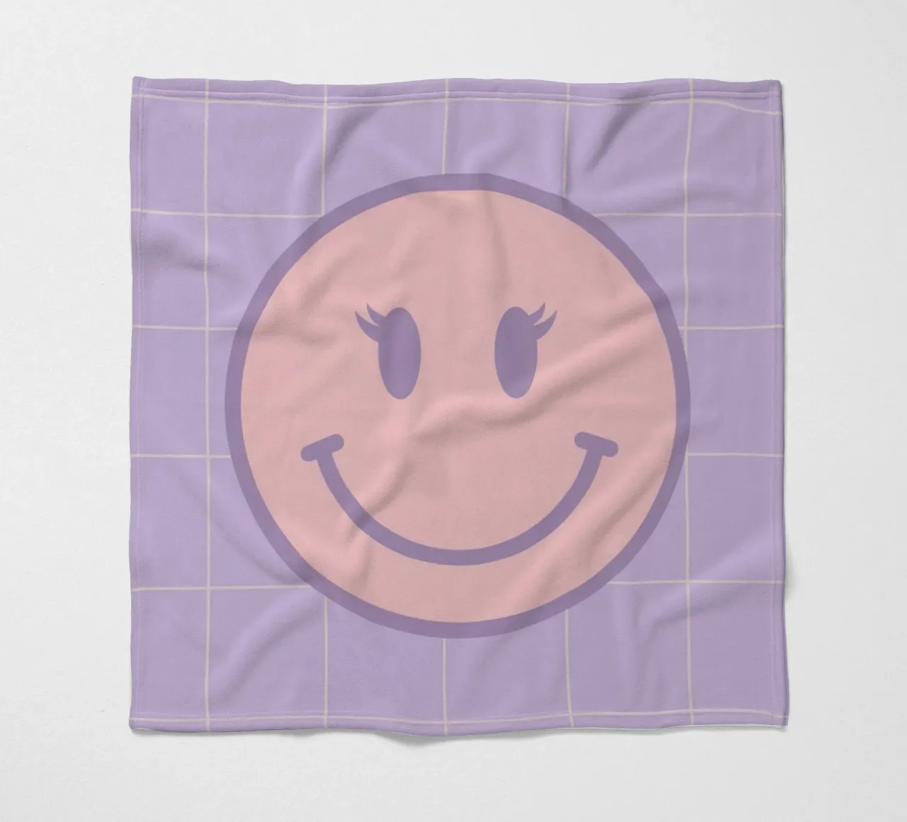 Pink Smiley Face coperta in pile da Attaboy Dsgn