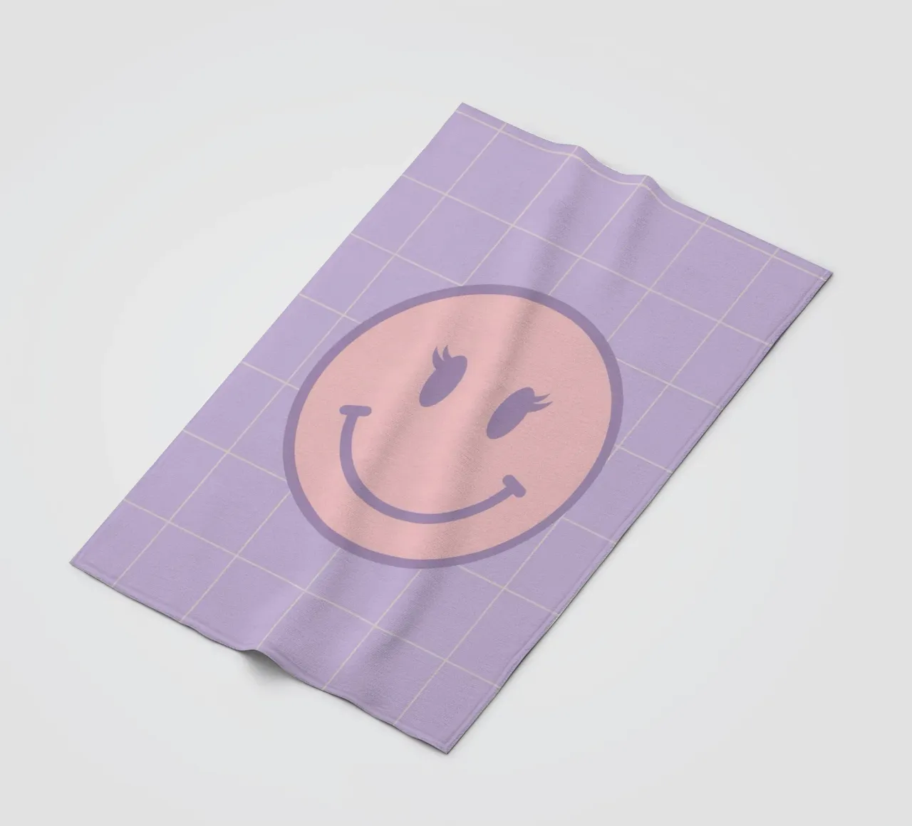 Pink Smiley Face coperta in pile da Attaboy Dsgn
