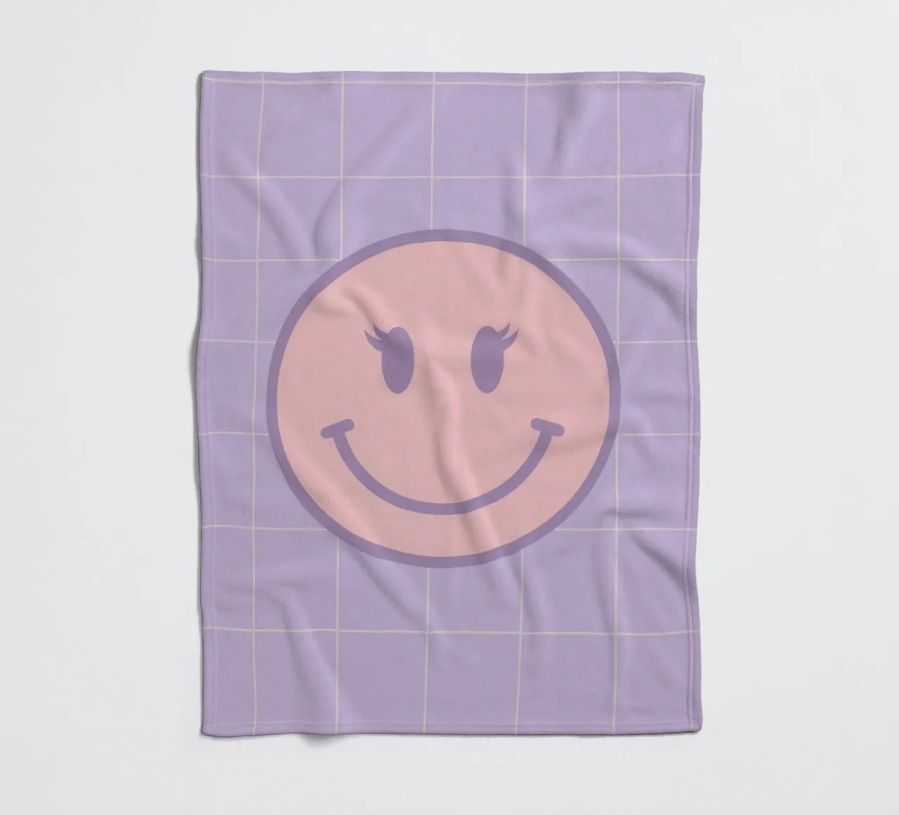 Pink Smiley Face coperta in pile da Attaboy Dsgn