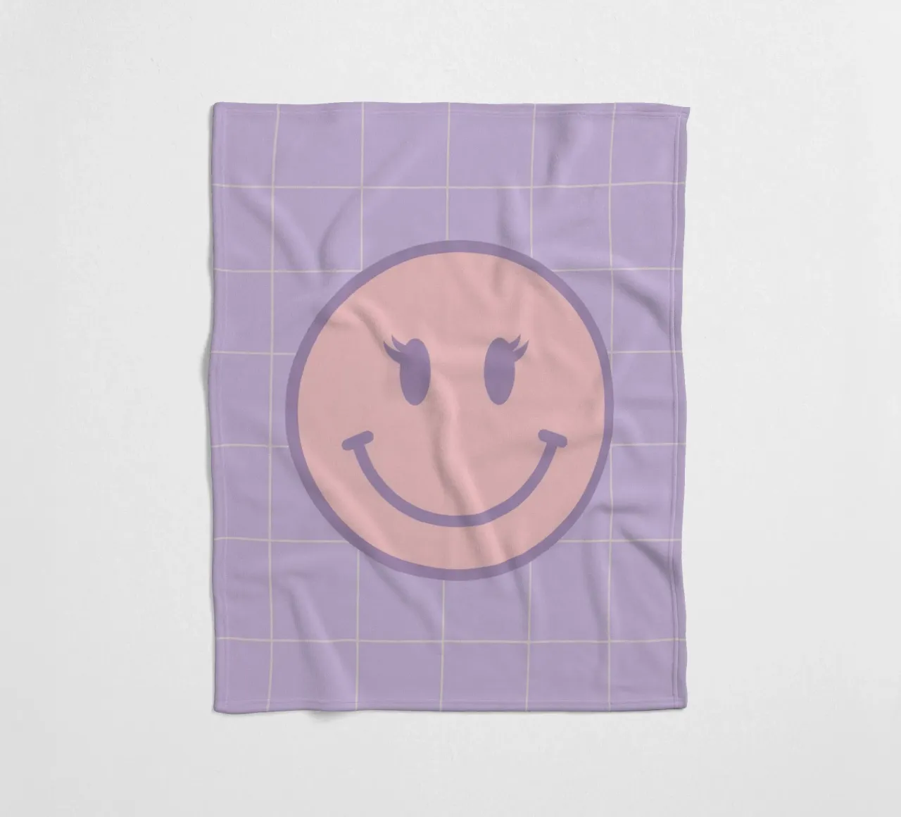 Pink Smiley Face coperta in pile da Attaboy Dsgn
