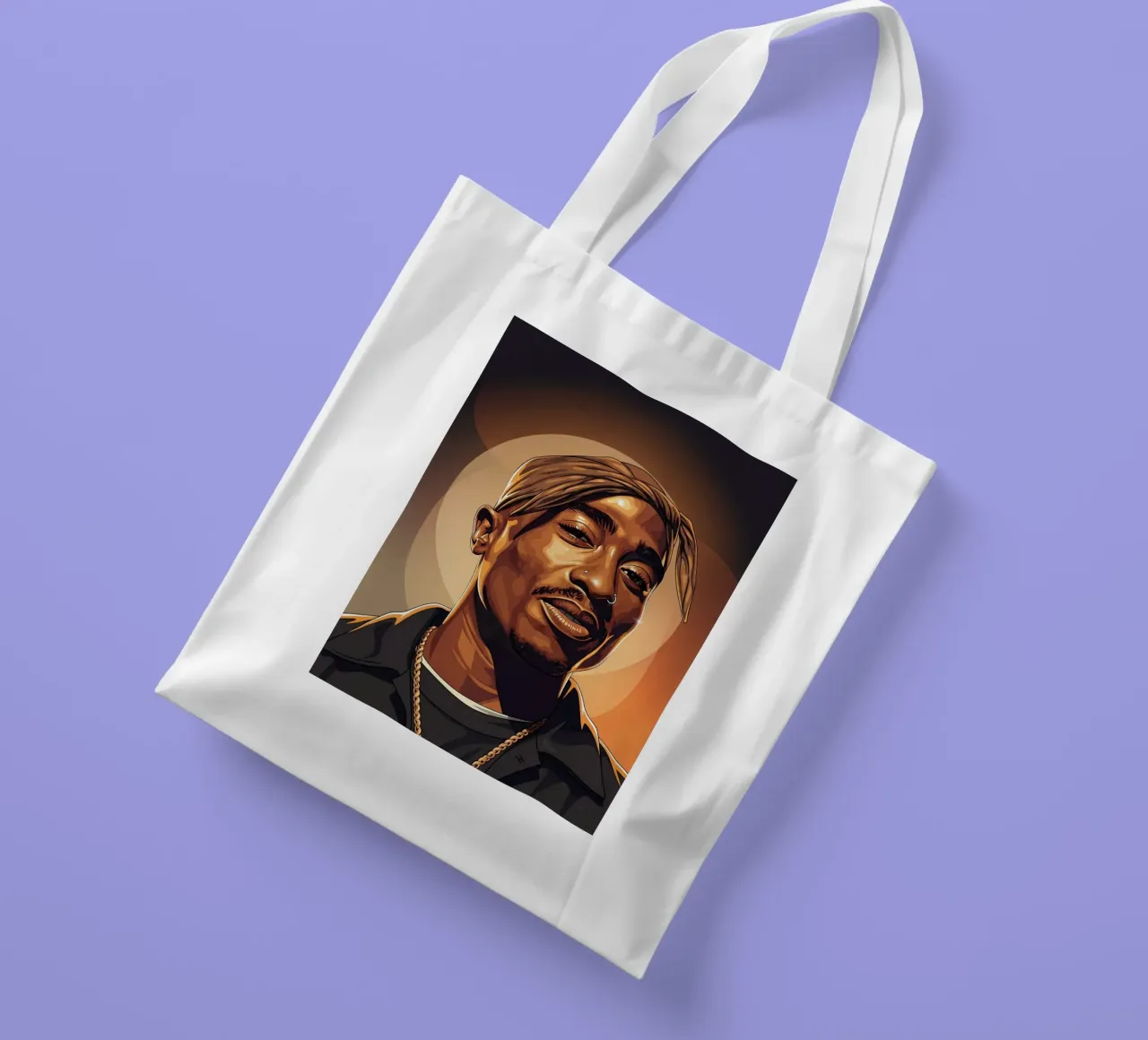 Tupac Shakur smile tote bag by Lembayung art