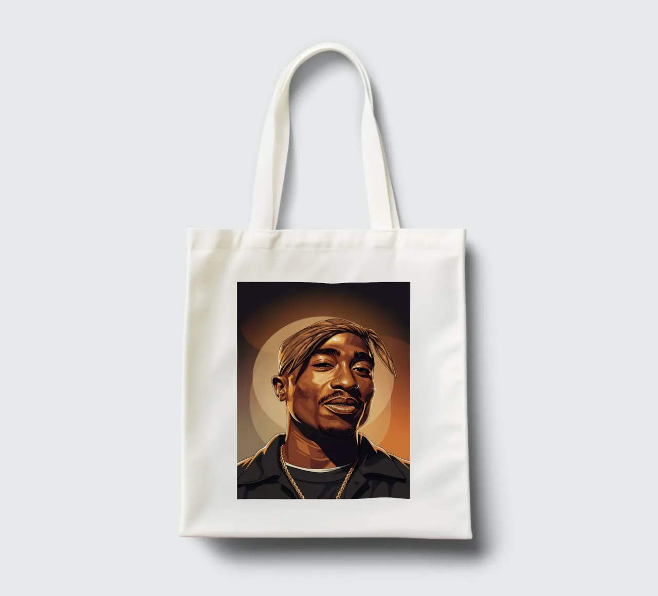Tupac Shakur smile tote bag by Lembayung art