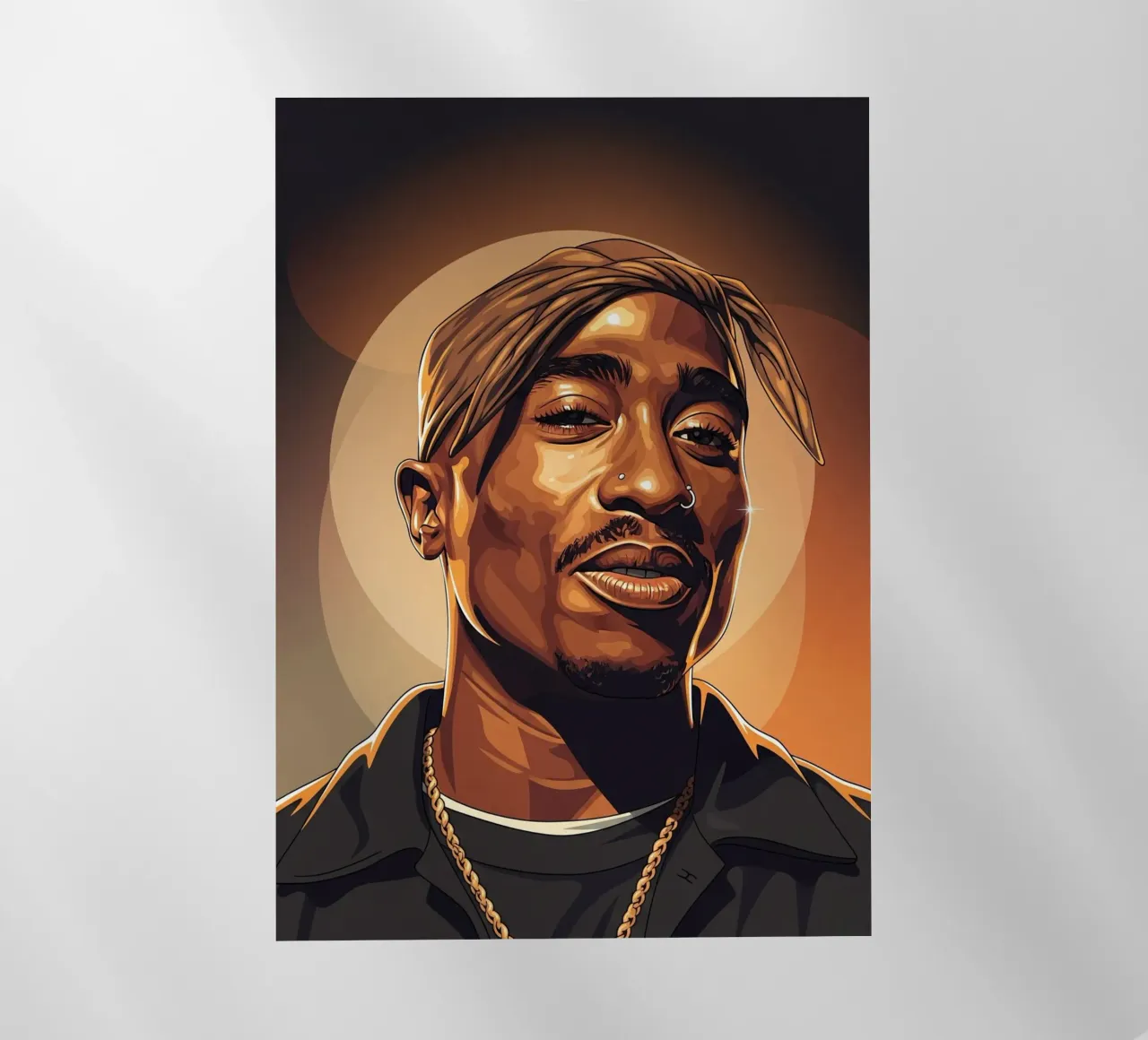 Tupac Shakur smile pellicola backlit da Lembayung art