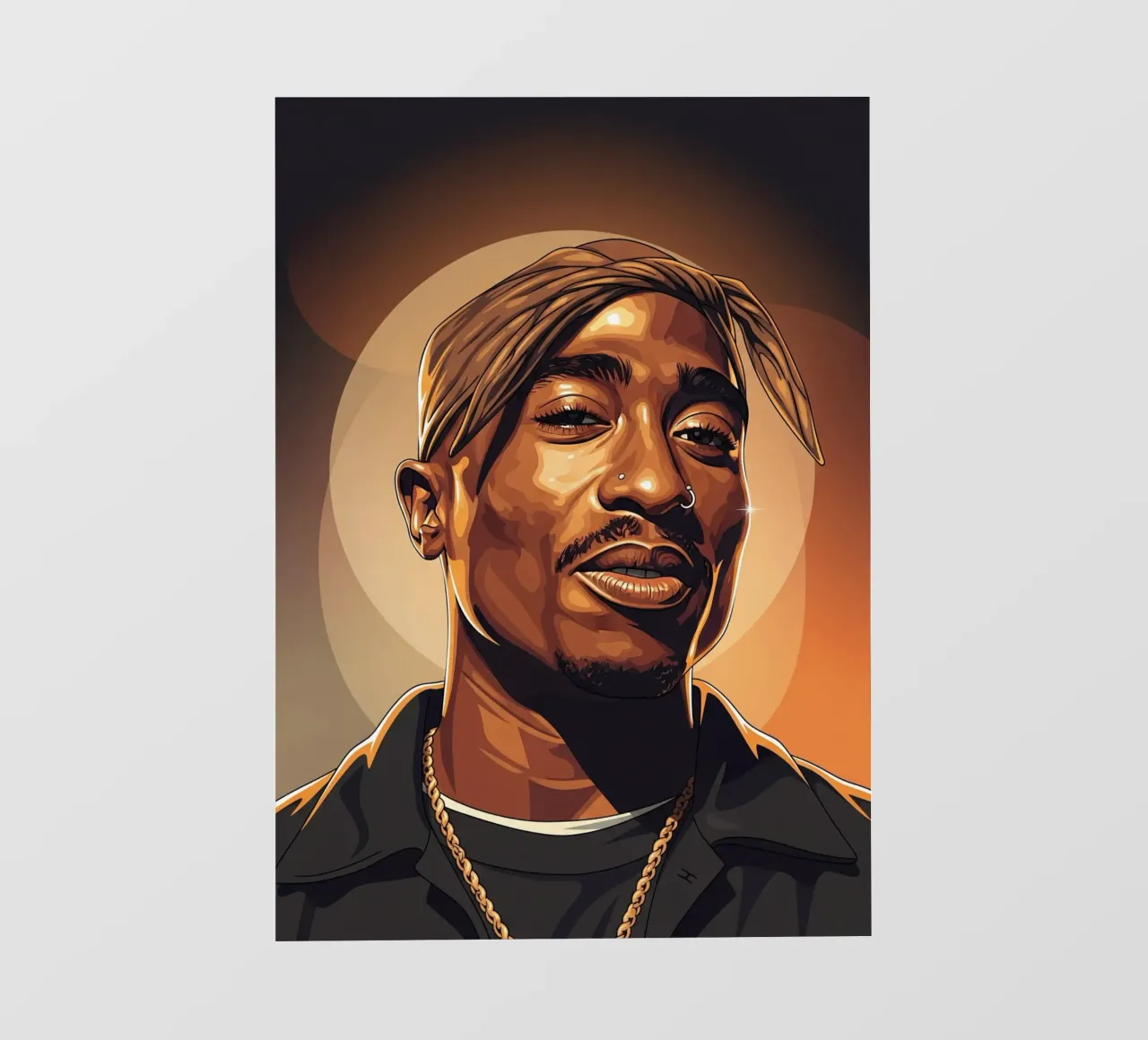 Tupac Shakur smile pellicola backlit da Lembayung art