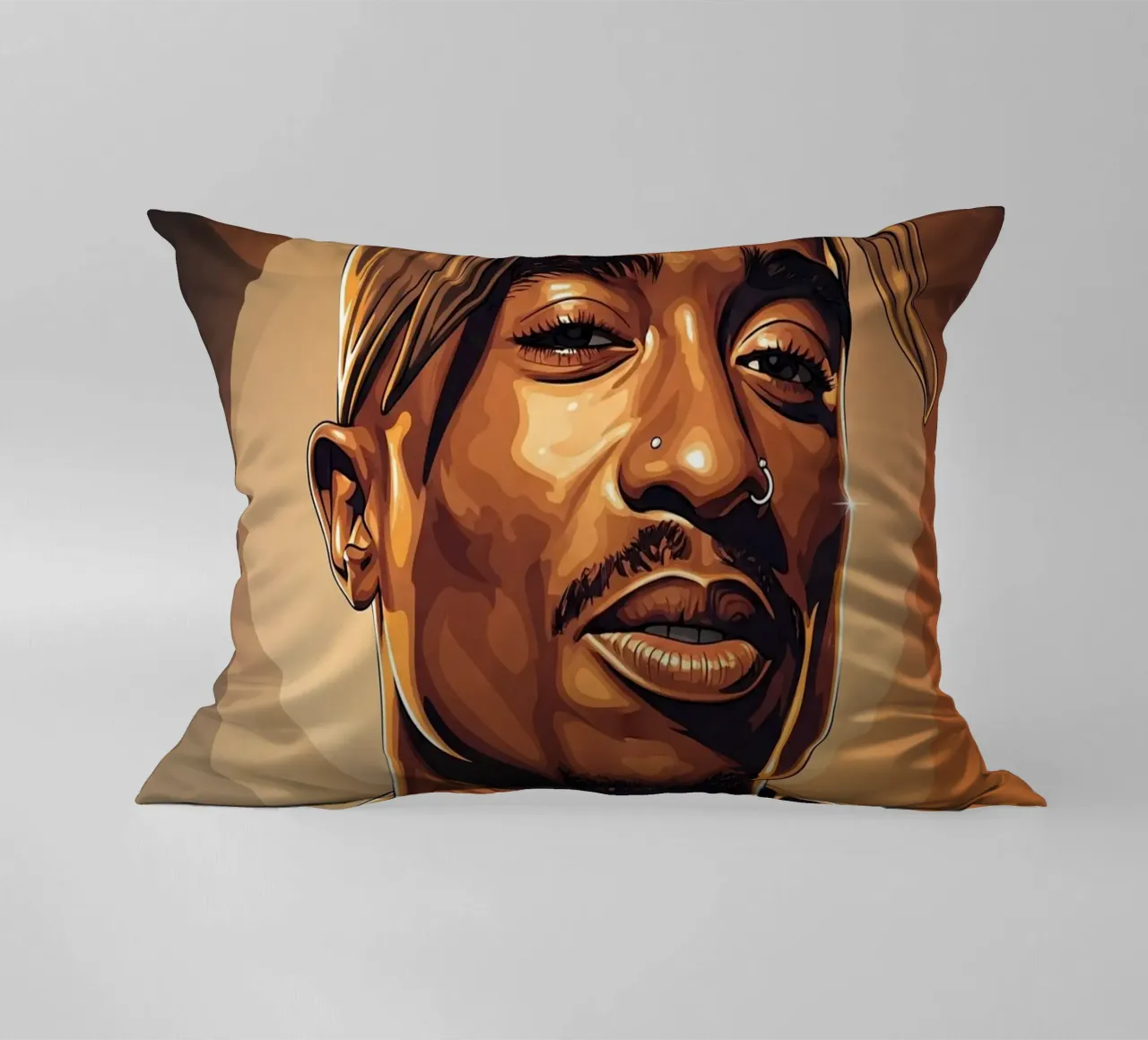 Tupac Shakur smile cuscino da Lembayung art