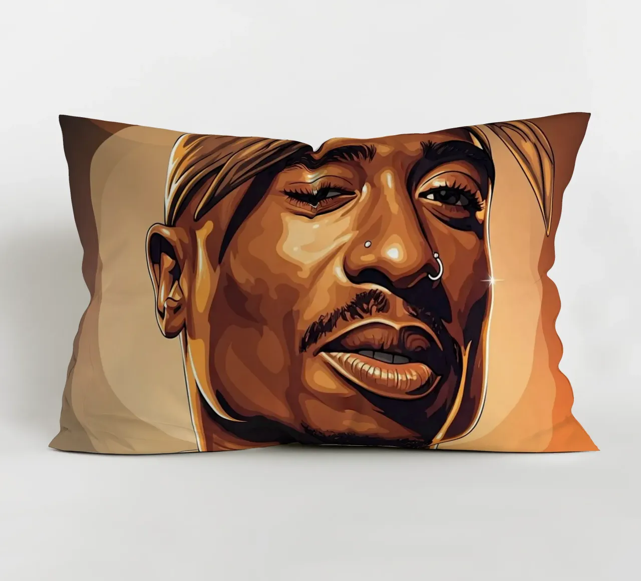 Tupac Shakur smile cuscino da Lembayung art