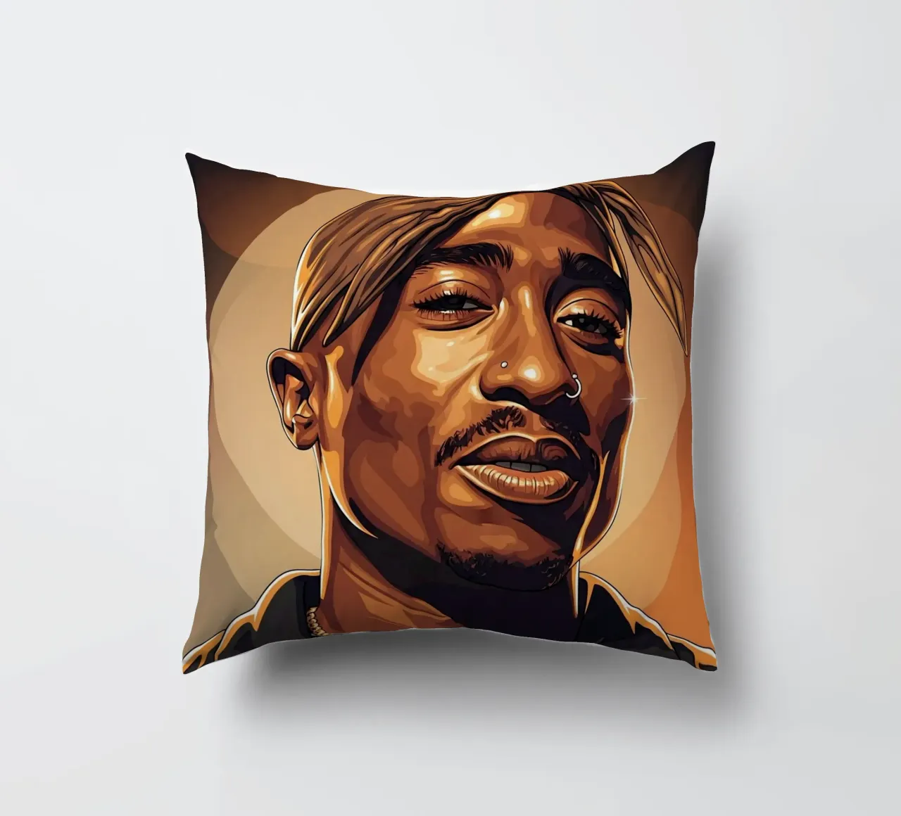 Tupac Shakur smile cuscino da Lembayung art