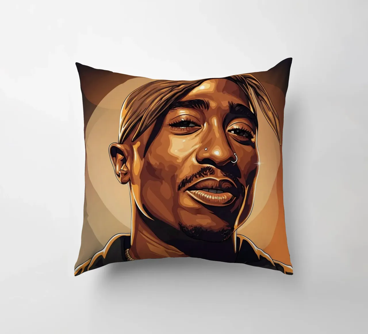 Tupac Shakur smile cuscino da Lembayung art