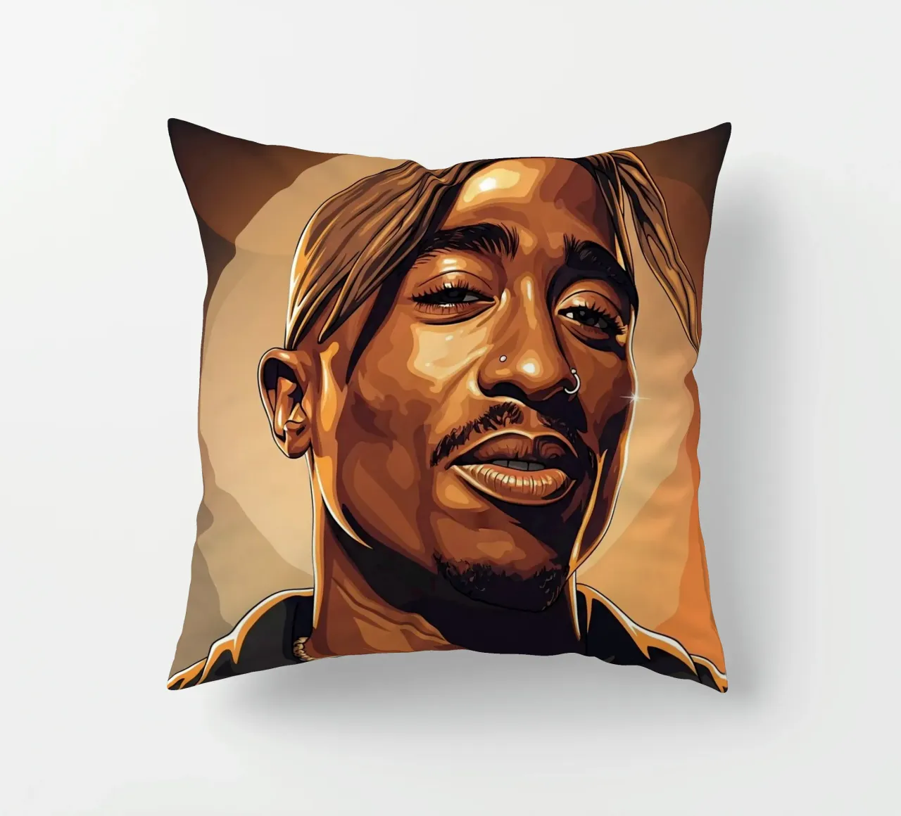 Tupac Shakur smile cuscino da Lembayung art